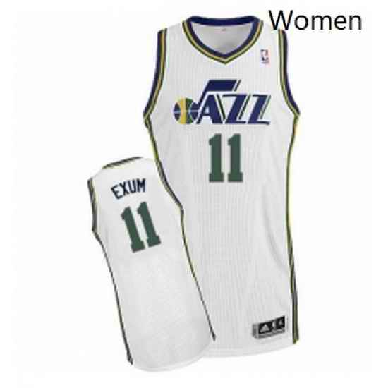 Womens Adidas Utah Jazz 11 Dante Exum Authentic White Home NBA Jersey